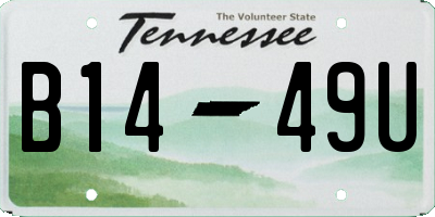 TN license plate B1449U