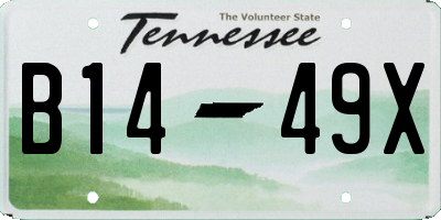 TN license plate B1449X