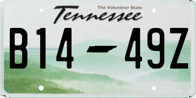 TN license plate B1449Z