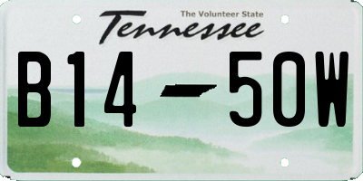 TN license plate B1450W