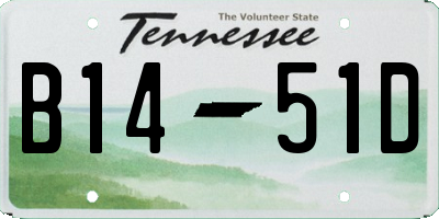 TN license plate B1451D