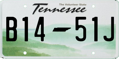 TN license plate B1451J