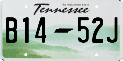 TN license plate B1452J