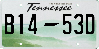 TN license plate B1453D