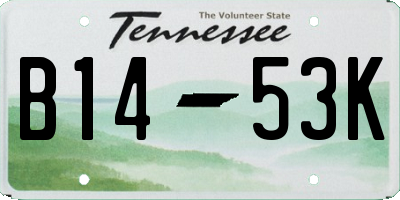 TN license plate B1453K