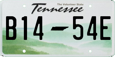 TN license plate B1454E