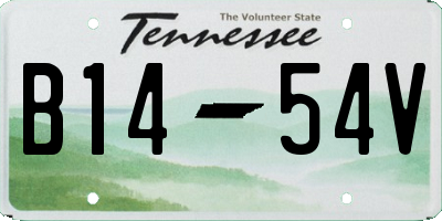 TN license plate B1454V