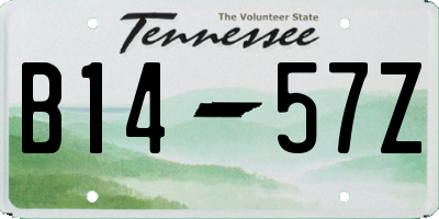 TN license plate B1457Z