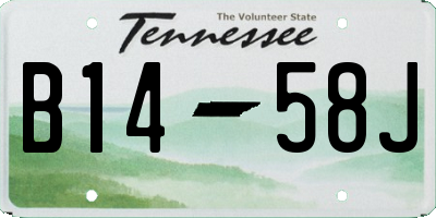 TN license plate B1458J