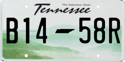 TN license plate B1458R