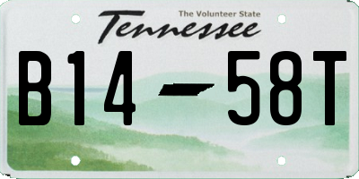 TN license plate B1458T