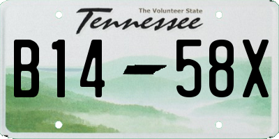 TN license plate B1458X