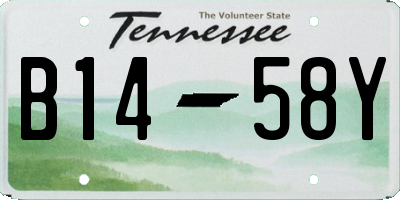 TN license plate B1458Y