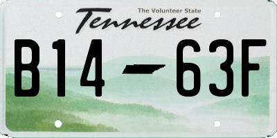 TN license plate B1463F