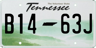 TN license plate B1463J