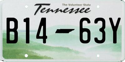 TN license plate B1463Y