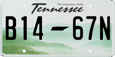 TN license plate B1467N