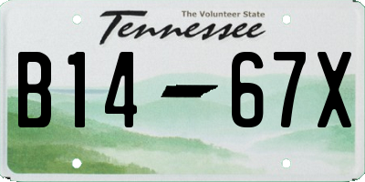 TN license plate B1467X