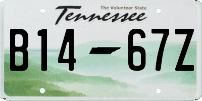 TN license plate B1467Z