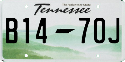 TN license plate B1470J