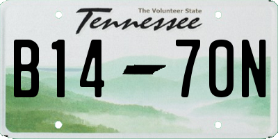 TN license plate B1470N
