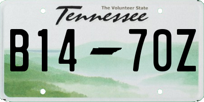 TN license plate B1470Z