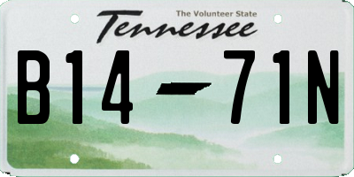 TN license plate B1471N