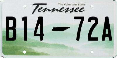 TN license plate B1472A