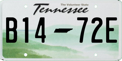 TN license plate B1472E