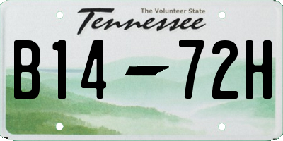TN license plate B1472H