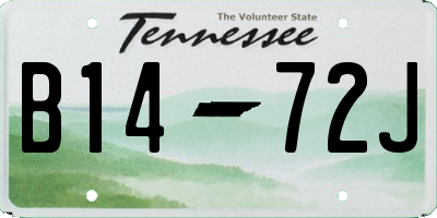 TN license plate B1472J