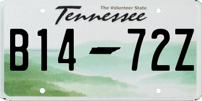 TN license plate B1472Z