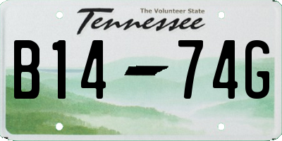 TN license plate B1474G