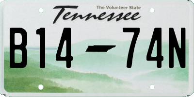 TN license plate B1474N