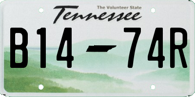 TN license plate B1474R