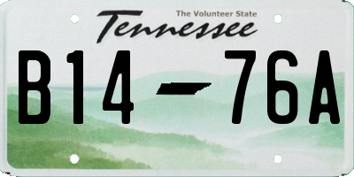 TN license plate B1476A