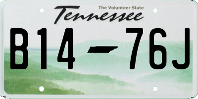 TN license plate B1476J