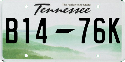 TN license plate B1476K