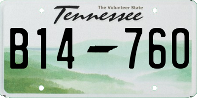 TN license plate B1476O
