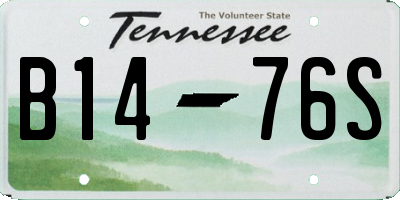 TN license plate B1476S