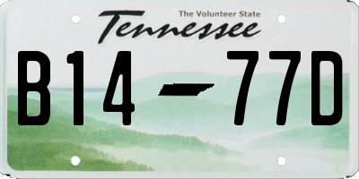 TN license plate B1477D