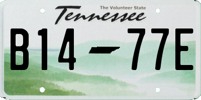 TN license plate B1477E
