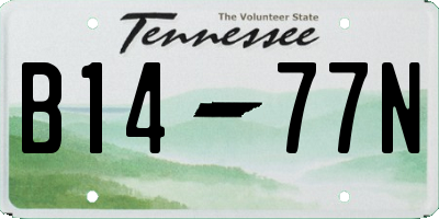 TN license plate B1477N