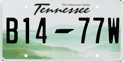 TN license plate B1477W