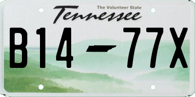 TN license plate B1477X