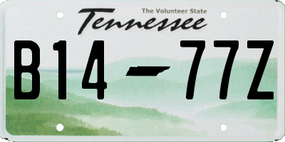 TN license plate B1477Z