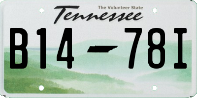 TN license plate B1478I