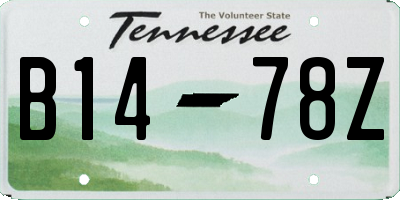 TN license plate B1478Z