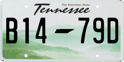 TN license plate B1479D