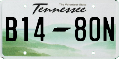 TN license plate B1480N